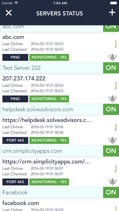 Ảnh chụp màn hình của Uptime - Server Monitor