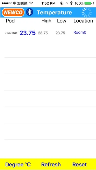 Screenshot di NEWCOTemperature