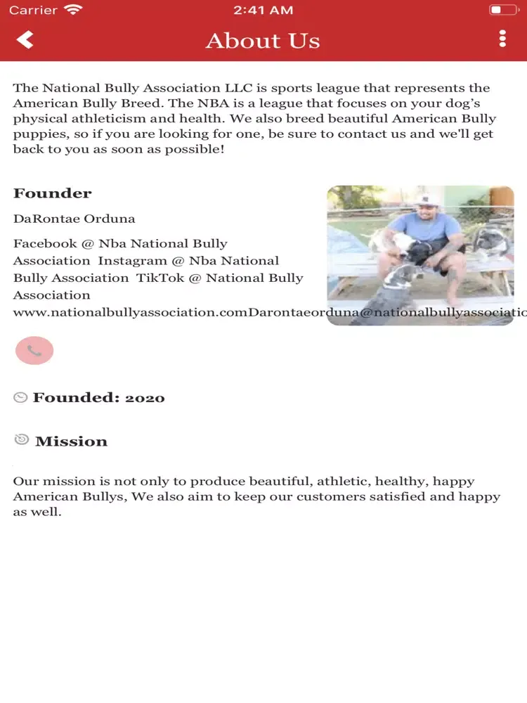 NATIONAL BULLY ASSOCIATION LLC iPad 应用截图