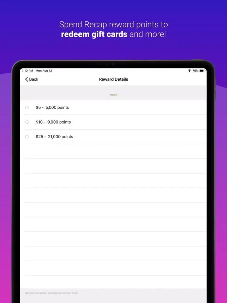 ภาพหน้าจอของ NCP ReCap: Shopping Rewards iPad 