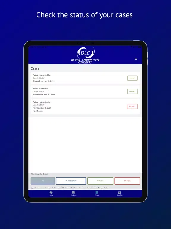 ภาพหน้าจอของ DLC Dental Lab iPad 