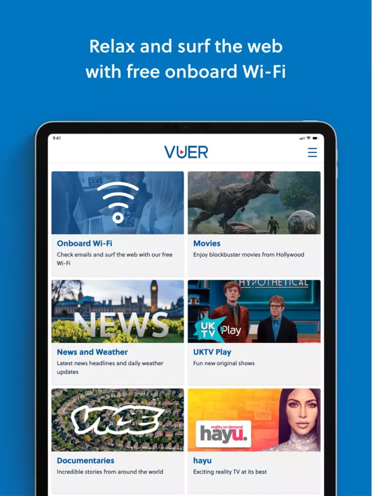 Ảnh chụp màn hình của National Express VUER iPad 