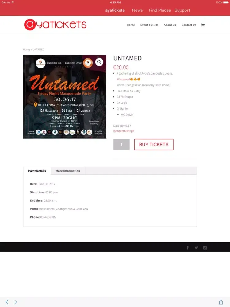 Zrzuty ekranu ayatickets iPad 