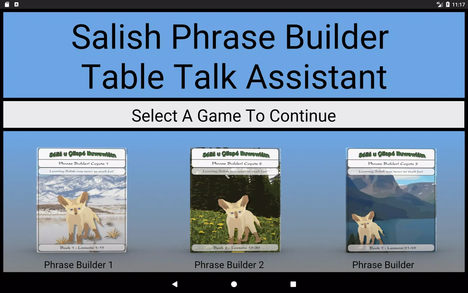 Capturas de pantalla de Salish Phrase Builder
