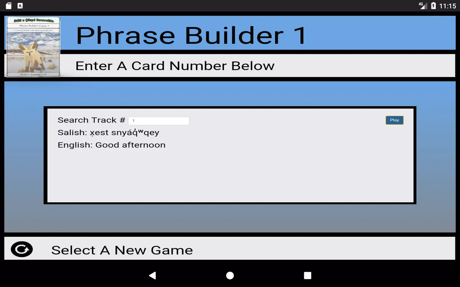 Capturas de pantalla de Salish Phrase Builder