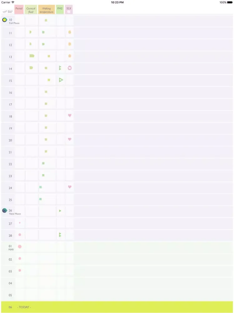 Ảnh chụp màn hình của Moon Period Tracker iPad 