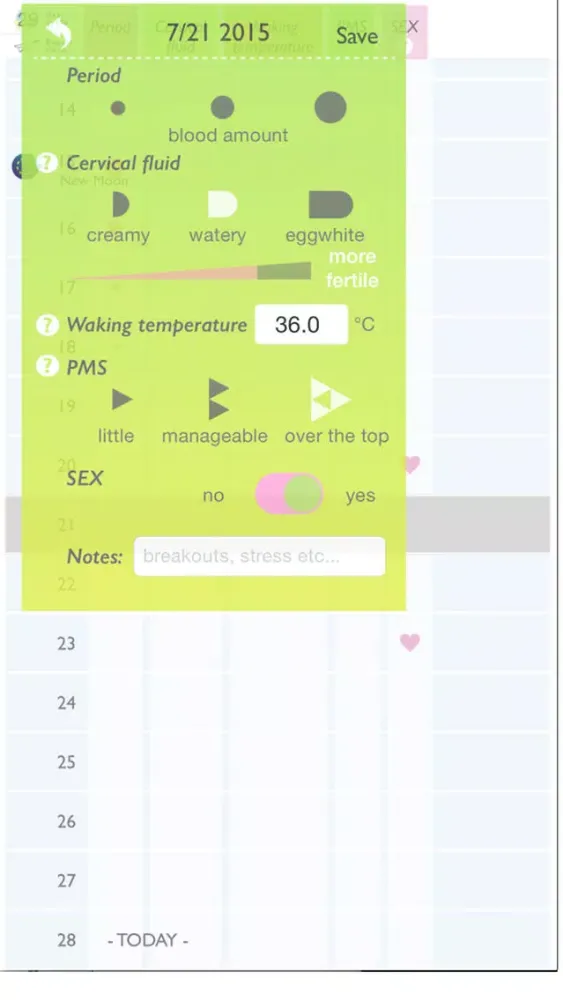 Ảnh chụp màn hình của Moon Period Tracker
