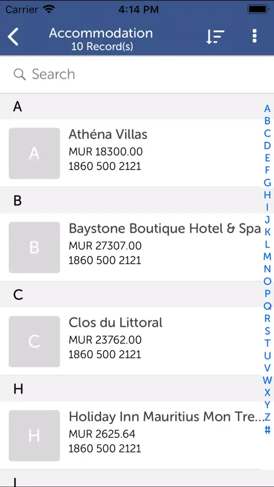 Ảnh chụp màn hình của Go Mauritius