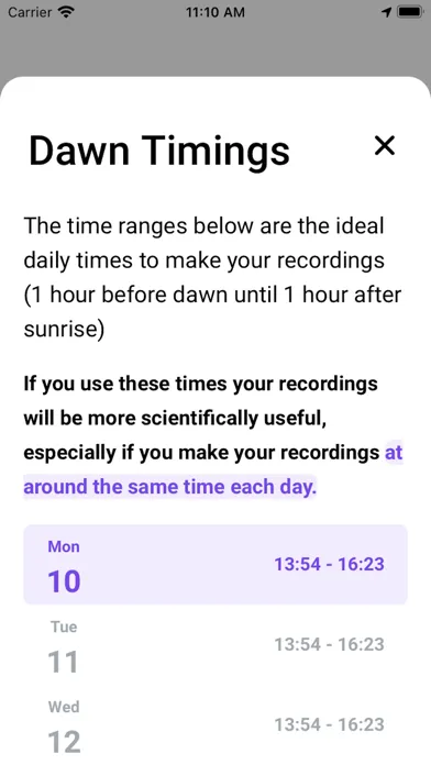 Capturas de tela do Dawn Chorus
