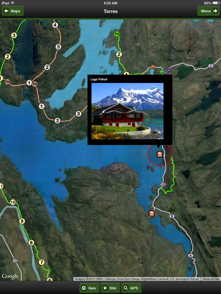 Torres del Paine Park Map iPad 应用截图