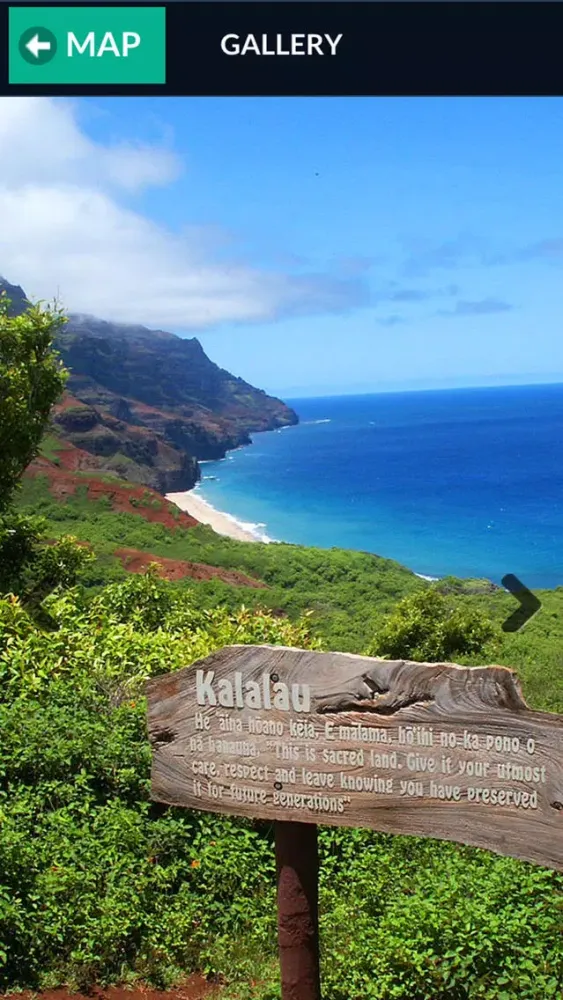 Tangkapan layar Kauai and Kalalau Map