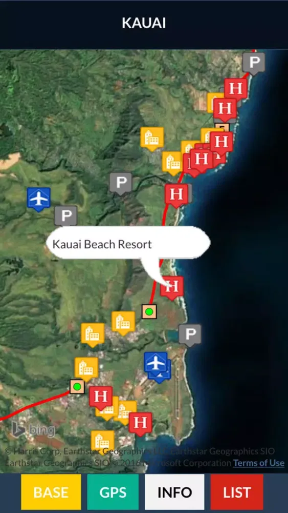 Tangkapan layar Kauai and Kalalau Map