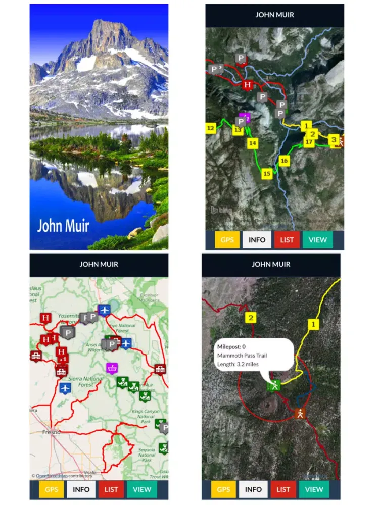 John Muir Trail Map Offline iPad  Screenshots