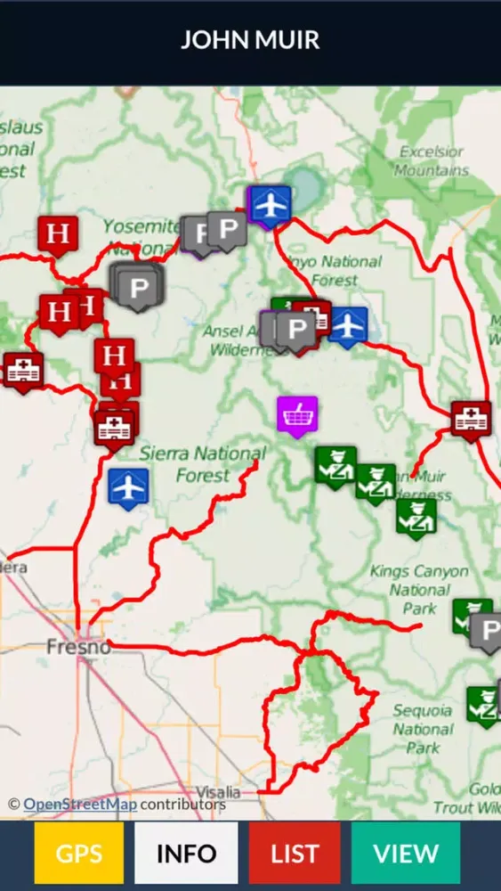 John Muir Trail Map Offline Screenshots