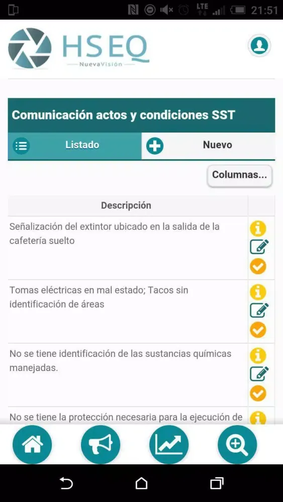 Capturas de tela do HSEQ Nueva Visión