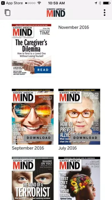 ภาพหน้าจอของ Scientific American Mind