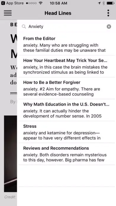 ภาพหน้าจอของ Scientific American Mind