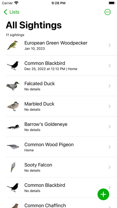 Tangkapan layar Life List by NatureGuides