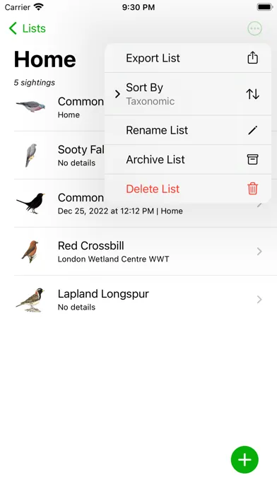 Tangkapan layar Life List by NatureGuides