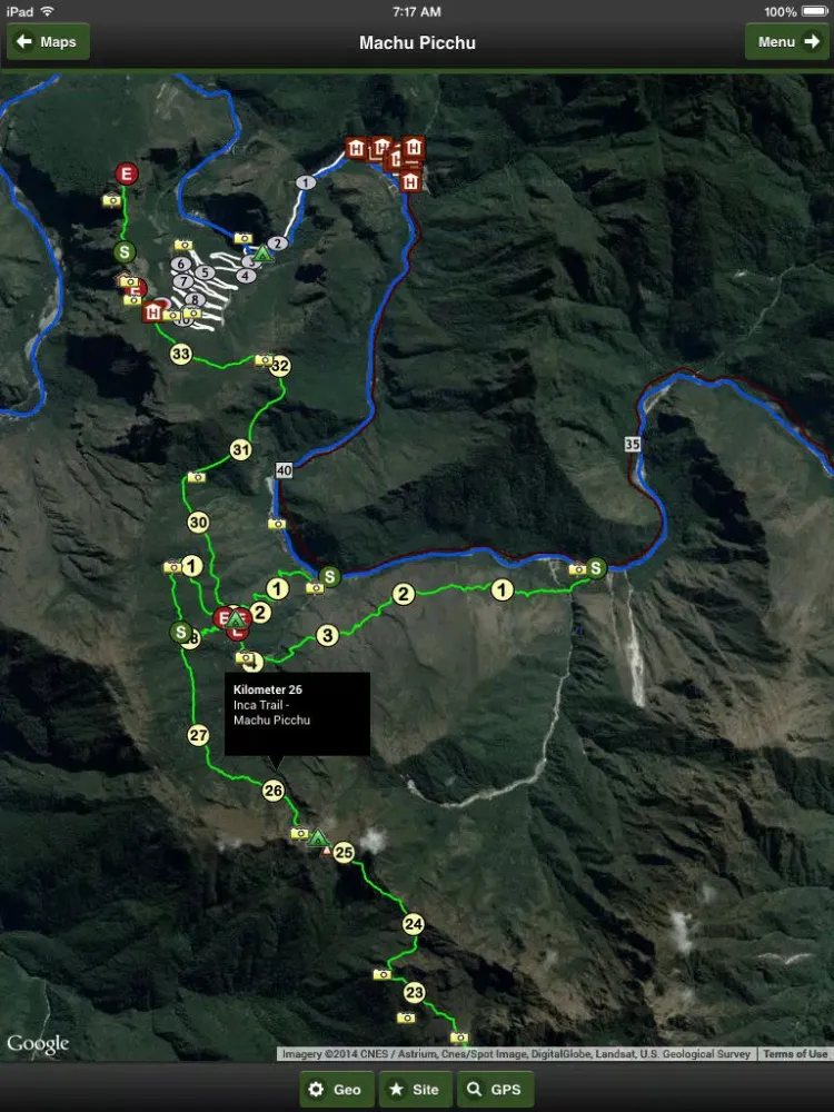 Machu Picchu trail map offline iPad 应用截图