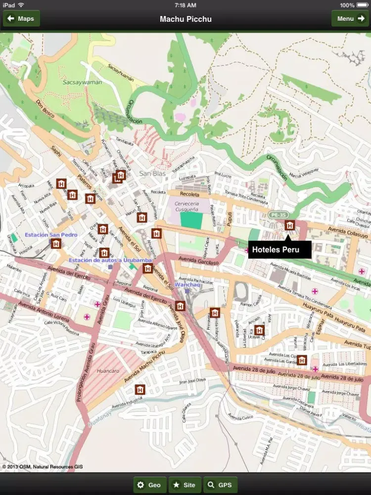 Machu Picchu trail map offline iPad 应用截图