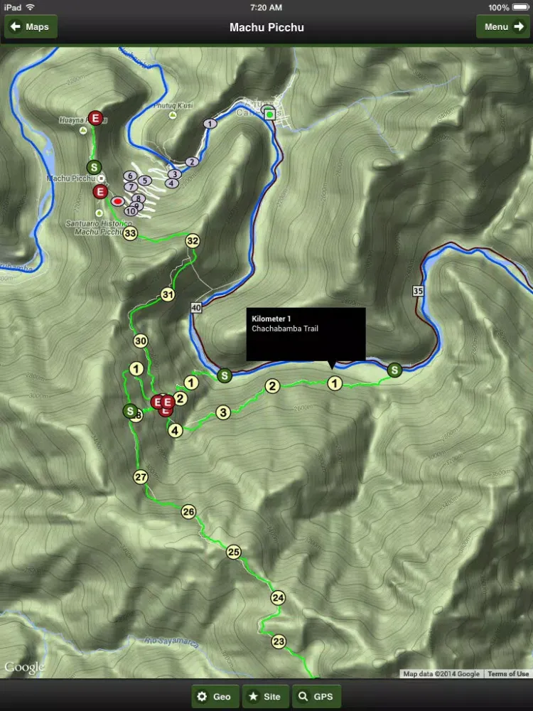 Machu Picchu trail map offline iPad 应用截图