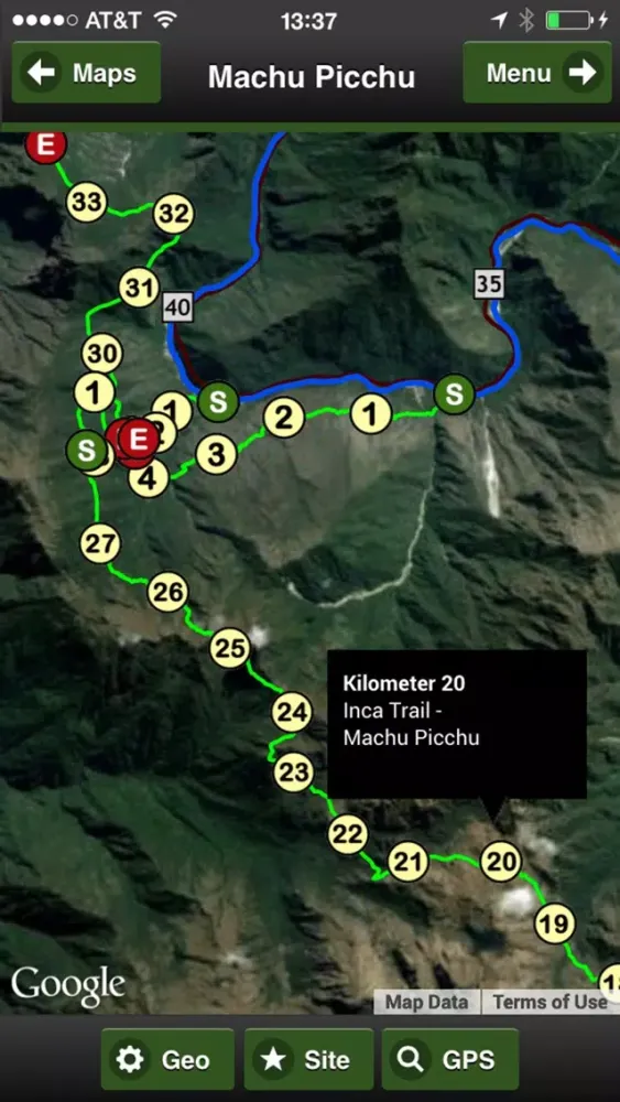 Machu Picchu trail map offline应用截图