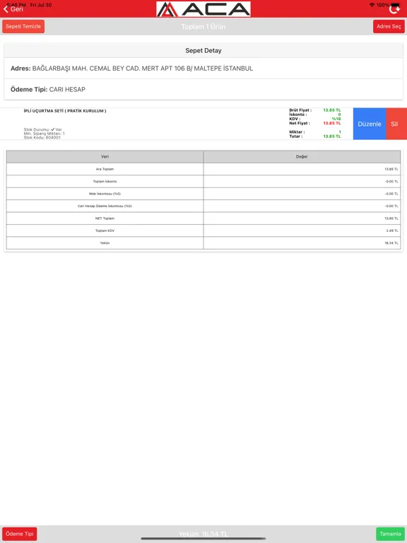 Aca B2B iPad  سکرین شاٹس
