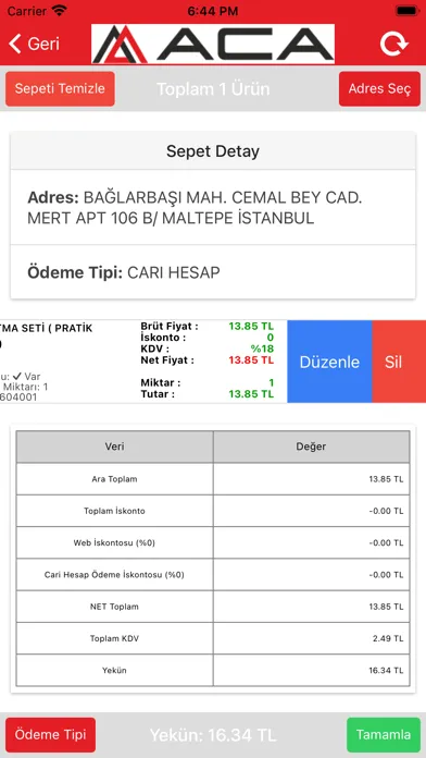 Aca B2B سکرین شاٹس