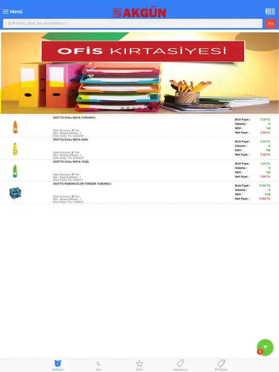 Zrzuty ekranu Akgün B2B iPad 