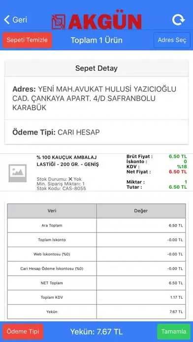 Zrzuty ekranu Akgün B2B