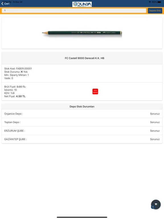 Dünya Ambalaj B2B iPad  Screenshots
