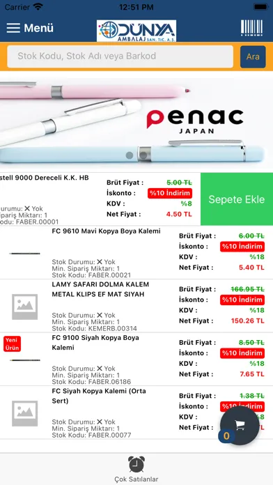 Dünya Ambalaj B2B Screenshots