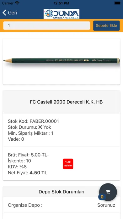 Dünya Ambalaj B2B Screenshots