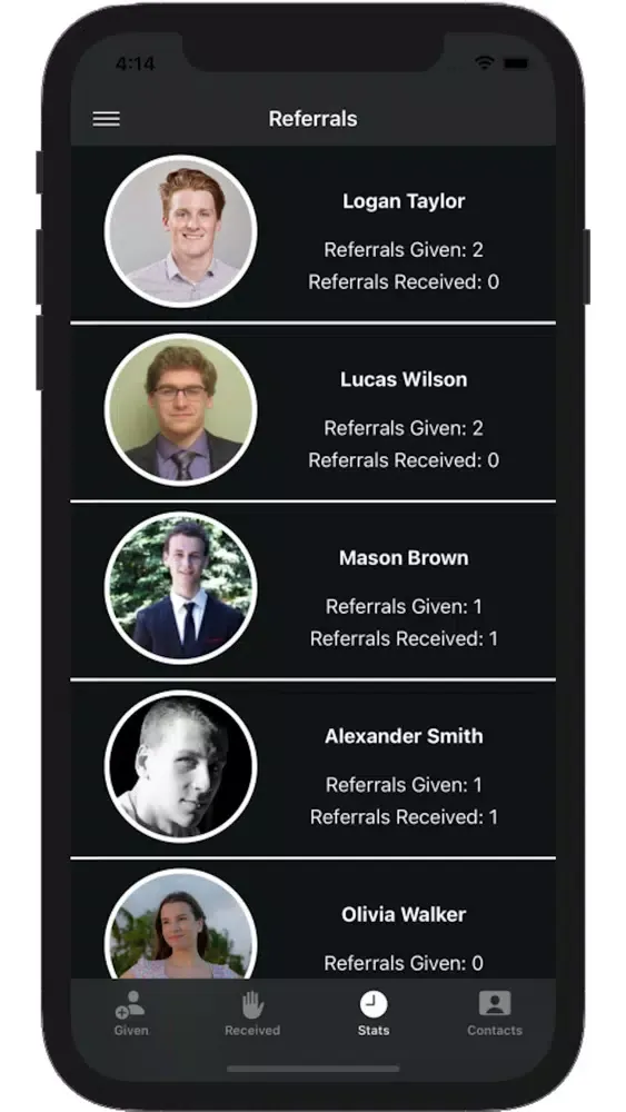 Capturas de tela do Referral Network
