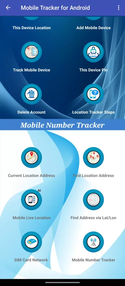 Ảnh chụp màn hình của Mobile Tracker for Android