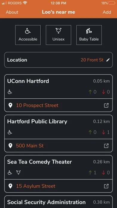 Loo Locator Screenshots