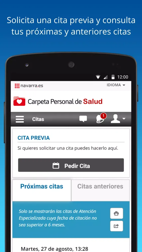 Carpeta Personal de Salud Screenshots