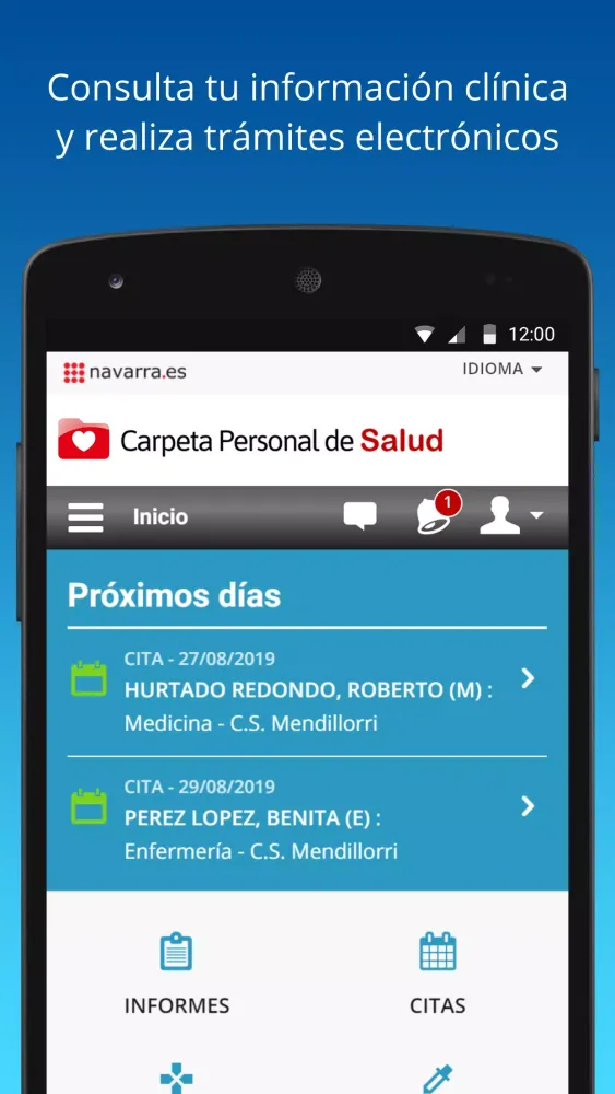 Carpeta Personal de Salud Screenshots