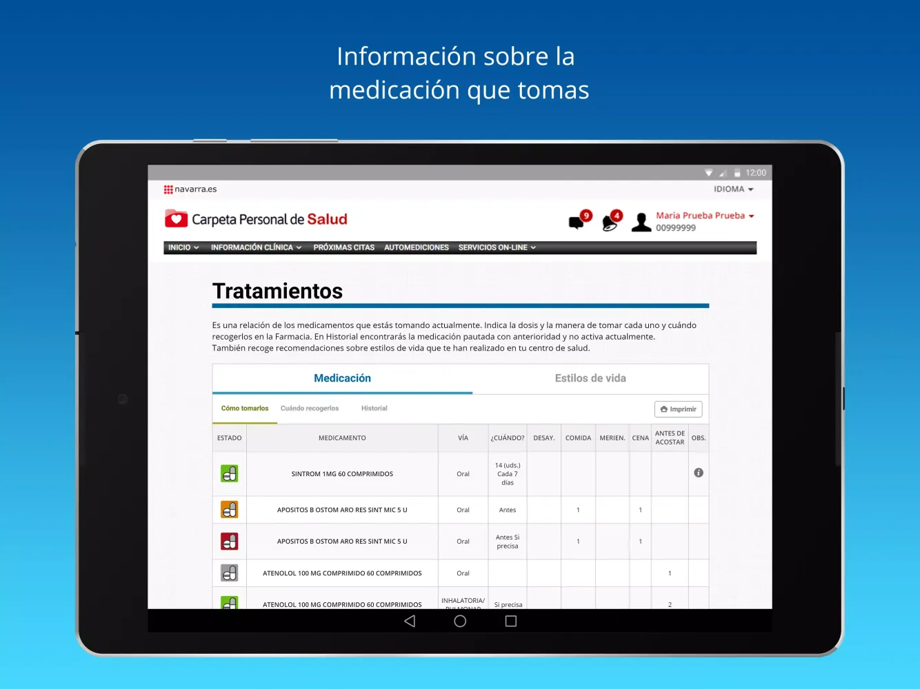 Carpeta Personal de Salud Screenshots
