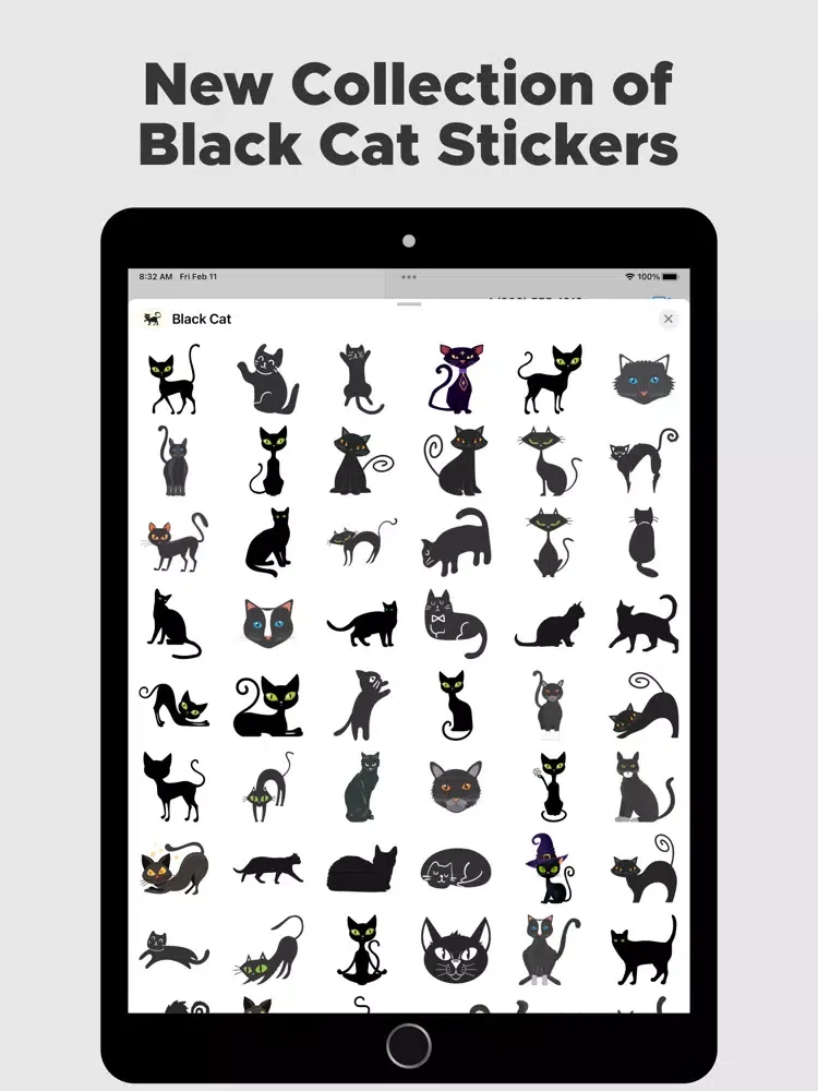 Black Cat Stickers !!! iPad  سکرین شاٹس