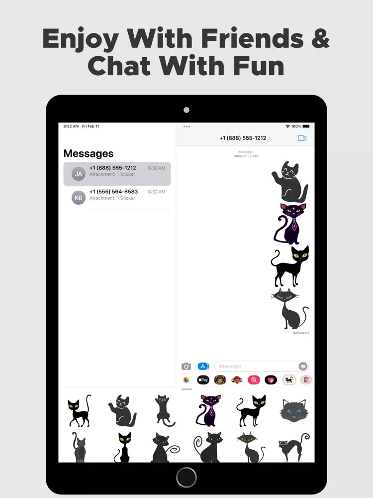 Black Cat Stickers !!! iPad  سکرین شاٹس