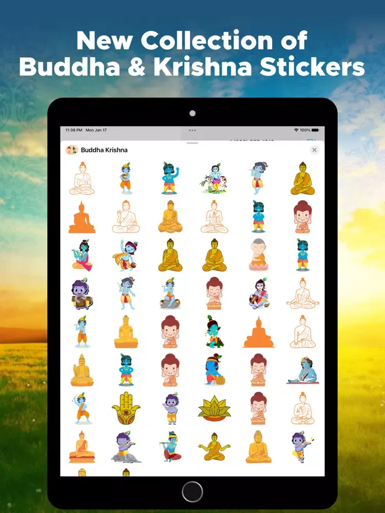 Ảnh chụp màn hình của Buddha Krishna Emojis iPad 