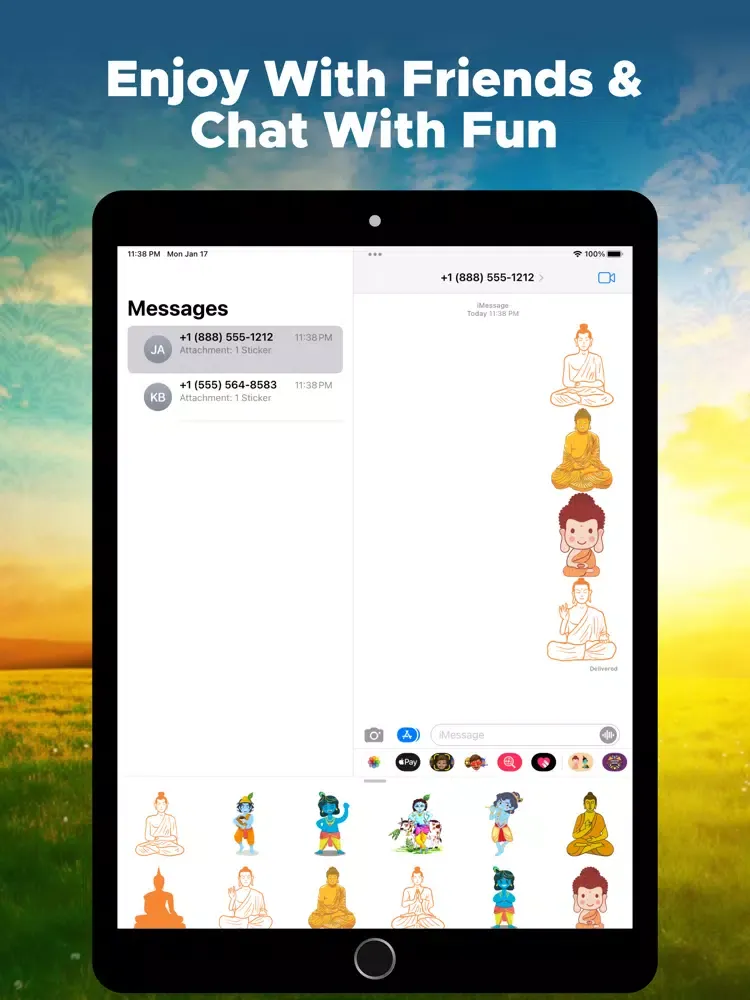 Ảnh chụp màn hình của Buddha Krishna Emojis iPad 