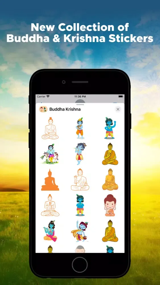 Ảnh chụp màn hình của Buddha Krishna Emojis
