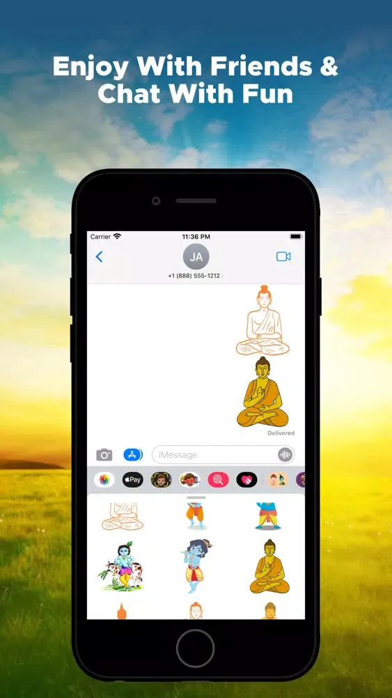 Ảnh chụp màn hình của Buddha Krishna Emojis