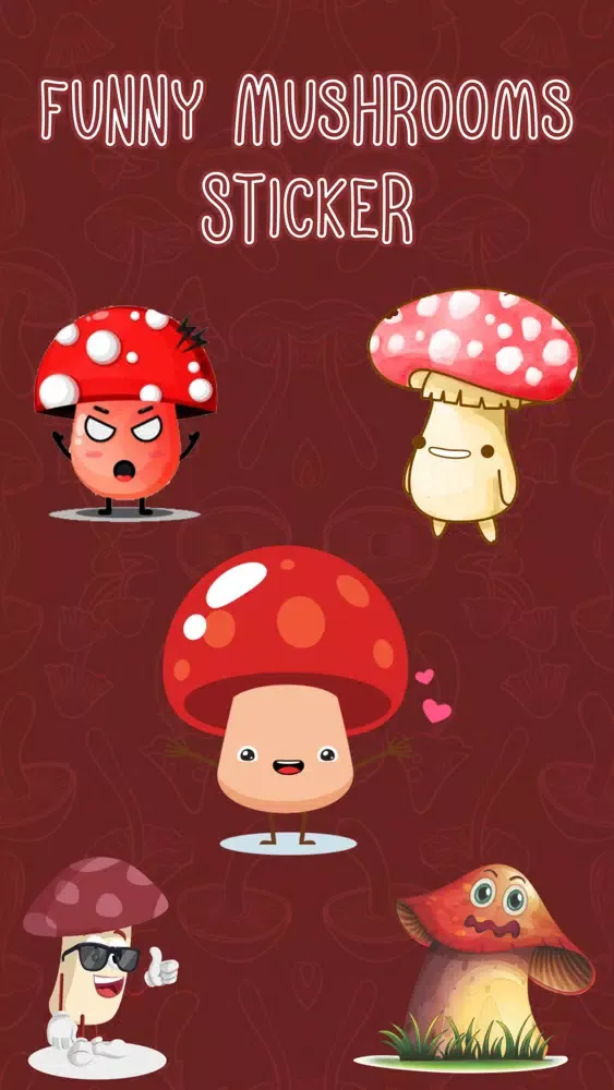 Funny Mushrooms Stickers 스크린샷