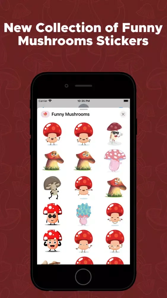 Funny Mushrooms Stickers 스크린샷
