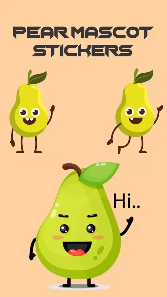 تصاویر Pear Mascot Stickers