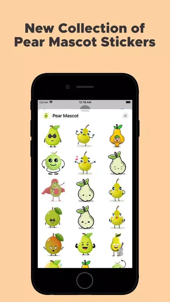 تصاویر Pear Mascot Stickers